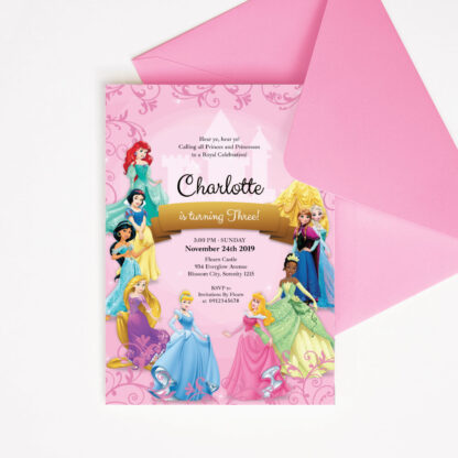 Disney Princess Invitation Template in Canva
