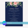 Navy Blue Wedding Invitation Set Template - Canva Editable