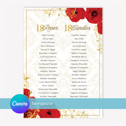 Red Royal Debut Invitation Template in Canva