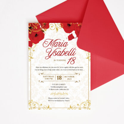 Red Royal Invitation Template in Canva