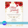 Red Royal Invitation Canva Template FREE Thank You Card