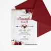 Bohemian Invitation Template - Red/Maroon Flowers/Floral